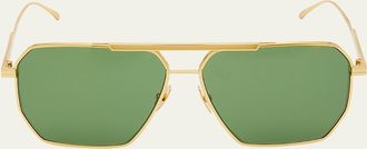 Bottega Veneta Metal Aviator Sunglasses