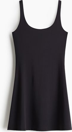 H&M Ärmelloses Mikrofaserkleid - Schwarz