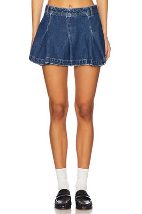 Free People Madison Ave Denim Mini Skirt In Wandering Eyes