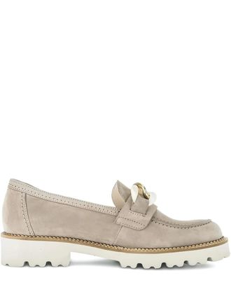 Gabor chain-embellished loafers - women - Leather/Suede/Rubber - 37 - Neutrals