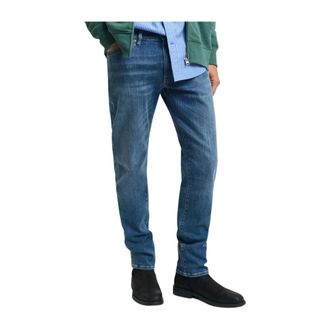 GANT Heren, Jeans, Blauw, Maat: W40 Katoen