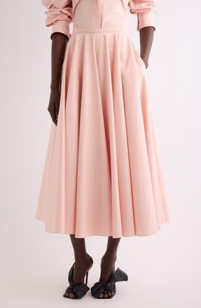 Givenchy Cotton Poplin Circle Midi Skirt in Silk Pink at Nordstrom, Size 10 Us