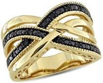 Delmar Black Diamond Crisscross Ring at Nordstrom Rack, Size 7