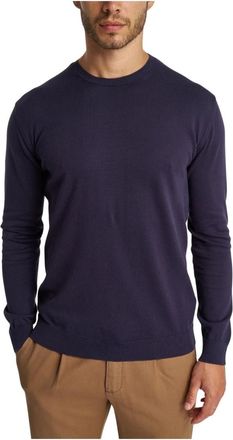 Daniele Fiesoli Trui met ronde hals en lange mouwen - Heren - Ronde hals truien - Blauw - 3XL - Katoen - Truien & Vesten