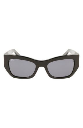 Ferragamo 54mm Modified Rectangular Sunglasses in Black at Nordstrom