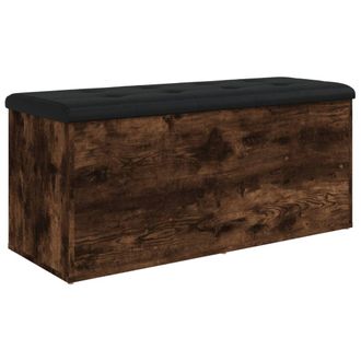 vidaXL Vidaxl - Banco Almacenaje Madera Ingenier&iacute;a Roble Ahumado 102x42x45 Cm