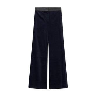 Victoria Beckham Wijde broek - Dames - Broeken - Blauw - Maat: L Zijde