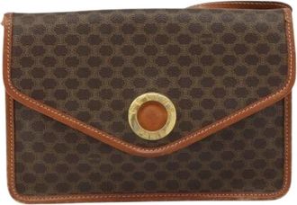 Celine Pre-owned Circle Logo Schoudertas - Dames - Vintage Schoudertas - Bruin - ONE Size - Leer - Vintage