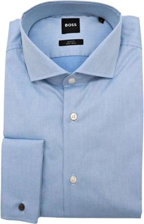 HUGO BOSS H-Hank Spread Dc-214 Shirt - Heren - Zakelijke Overhemden - Blauw - 4XL - Katoen - Overhemden