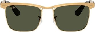 Ray-Ban Wayfarer Deluxe Green Square Ladies Sunglasses RB3875 927633 53