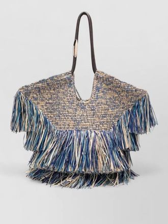 Zimmermann goldentime medium raffia beach tote bag