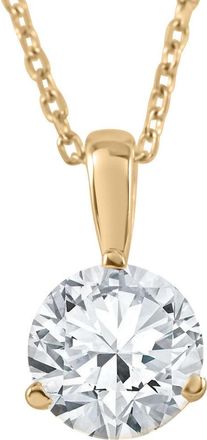 Pompeii3 1Ct Solitaire Round Cut Diamond Pendant 3-Prong Necklace Lab Grown