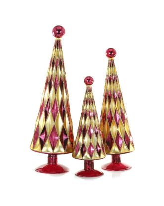 Cody Foster & Co. Set Of 3 Handcrafted Mid Century Diamond Trees