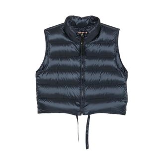 Max Mara Cropped bodywarmer - Dames - Jassen - Blauw - Maat: 2XS Zijde