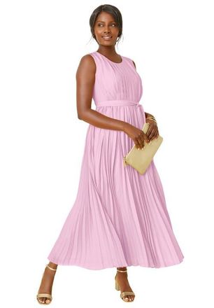 Jessica London Pleated Maxi Dress in Pink at Nordstrom, Size 18