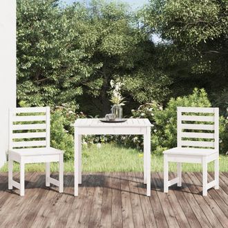 Berkfield Home 3 Piece Garden Bistro Set White Solid Wood Pine