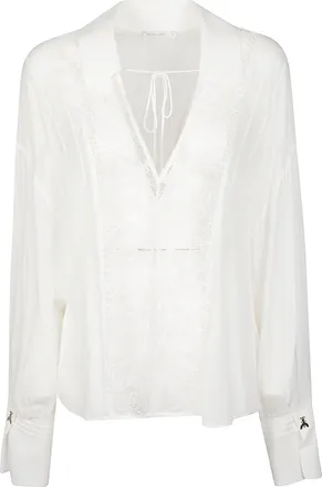 Patrizia Pepe Lace Trimmed Viscose Shirt