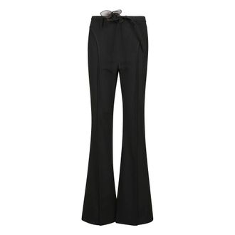 Rotate High-waisted black Trousers with button and zip closure