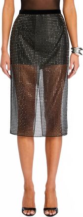 Retrof&ecirc;te Kitty Embellished Skirt In Black
