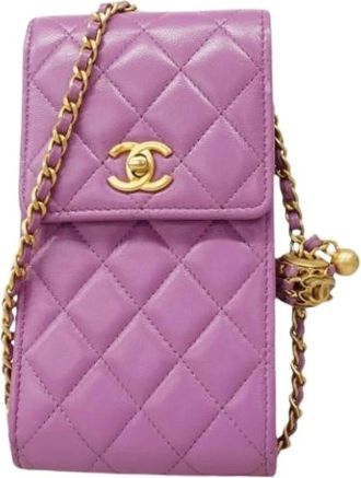 Chanel Pre-owned Cross Body Bags, female, Purple, Size: ONE SIZE Pre-owned Vintage Shoulder Bag