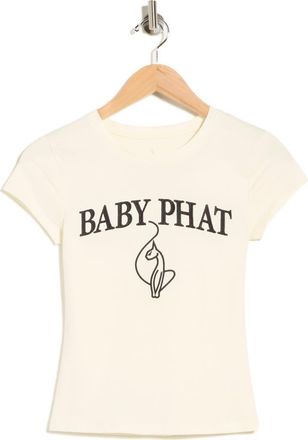 Baby Phat Logo Embroidered Baby Tee in Ecru at Nordstrom Rack, Size X-Large