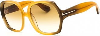 Tom Ford SAFFRON Brown Gradient Butterfly Ladies Sunglasses FT1221 41F 60