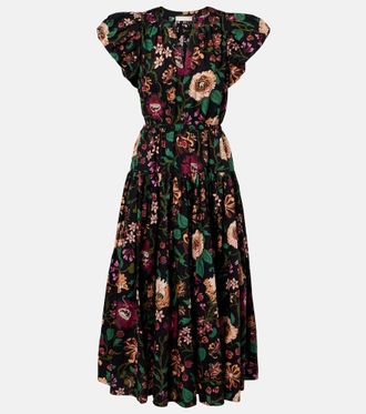 Ulla Johnson Marin floral cotton poplin midi dress