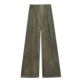 Cortana Broeken, Dames, Groen, XS, Leer, Opalo Wijde Broek