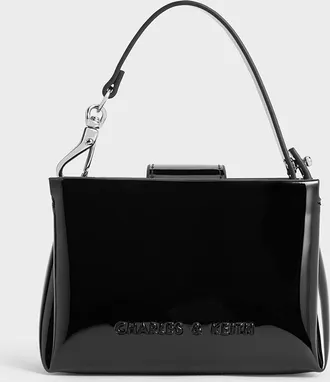Charles & Keith Bosie Patent Top Handle Pouch