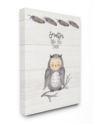 Stupell Industries Smarter Than You Know Owl By Jo Moulton Canvas Art