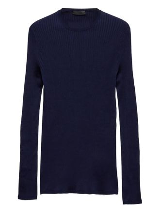 Prada Geribbelde trui - Blauw