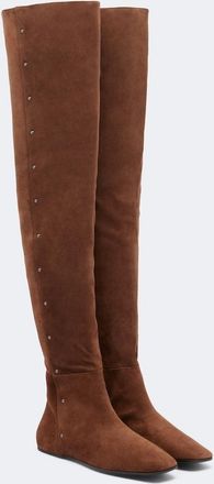 Max Mara Botas mosqueteras de ante con tachuelas