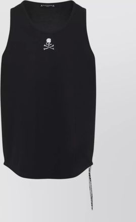 MASTERMIND WORLD swarovski crystals tank top skull drawstring