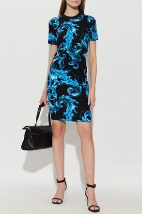 Versace Jeans Couture Dress With barocco Pattern, Womens, Black