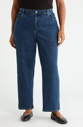 Eileen Fisher Ankle Straight Leg Jeans in Midnight Indigo at Nordstrom, Size 1X