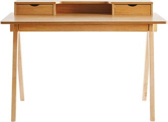 Miliboo Escritorio Con Almacenaje De Madera Clara 120 Cm Pulito