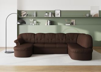 Domo Collection Wohnlandschaft »Pegnitz, zeitlos und modern, mit attraktiver Rückensteppung, U-Form« wahlweise mit Bettfunktion