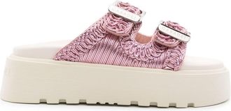 Casadei Birky Ale flatform slides - women - Other fibres - 40 1/2 - Pink