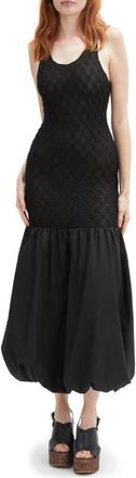 Bardot Melody Lace Poplin Trumpet Dress in Black at Nordstrom, Size 10