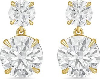 Diana M. Jewels 14KT YG 12.00 Ct TW of Lab grown round diamonds drop earrings