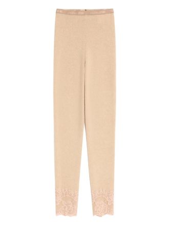 Valentino Garavani Kasjmier legging met kant - Beige