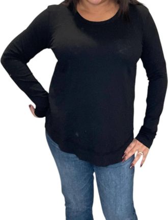 bobi Center Rib Mix Crewneck Tee In Black