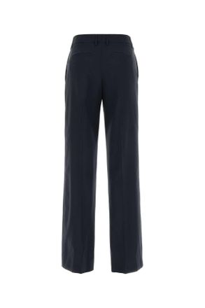 Pantaloni Torino Womens Navy Blue Twill Francoise Pant Blu Exterior: Virgin Wool Pantaloni