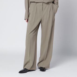 Toteme Pantaloni color taupe in misto lana