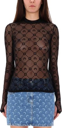 Marine Serre Mesh Top With Logo-Donna