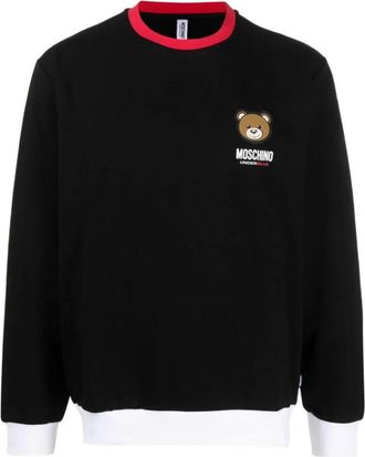 Moschino Teddybeer Katoen Truien - Heren - Ronde hals truien - Zwart - XL - Katoen - Truien & Vesten