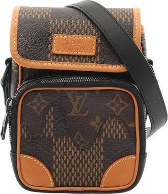 Louis Vuitton Borsa a tracolla Nigo Giant Damier Ebene Monogram Nano Amazone 2020 - Marrone