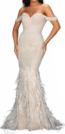 Terani Couture Pearl Sweetheart Dress In White