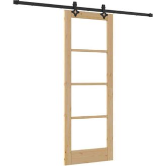 vidaXL Puerta Corrediza Otro Marr&oacute;n 73.5 X 198.5 Cm Madera Y Metal Vidaxl