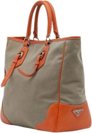 Prada Pre-owned Tote Bags, female, Multicolor, Size: ONE SIZE Pre-owned Vintage Canvas Tote Bag